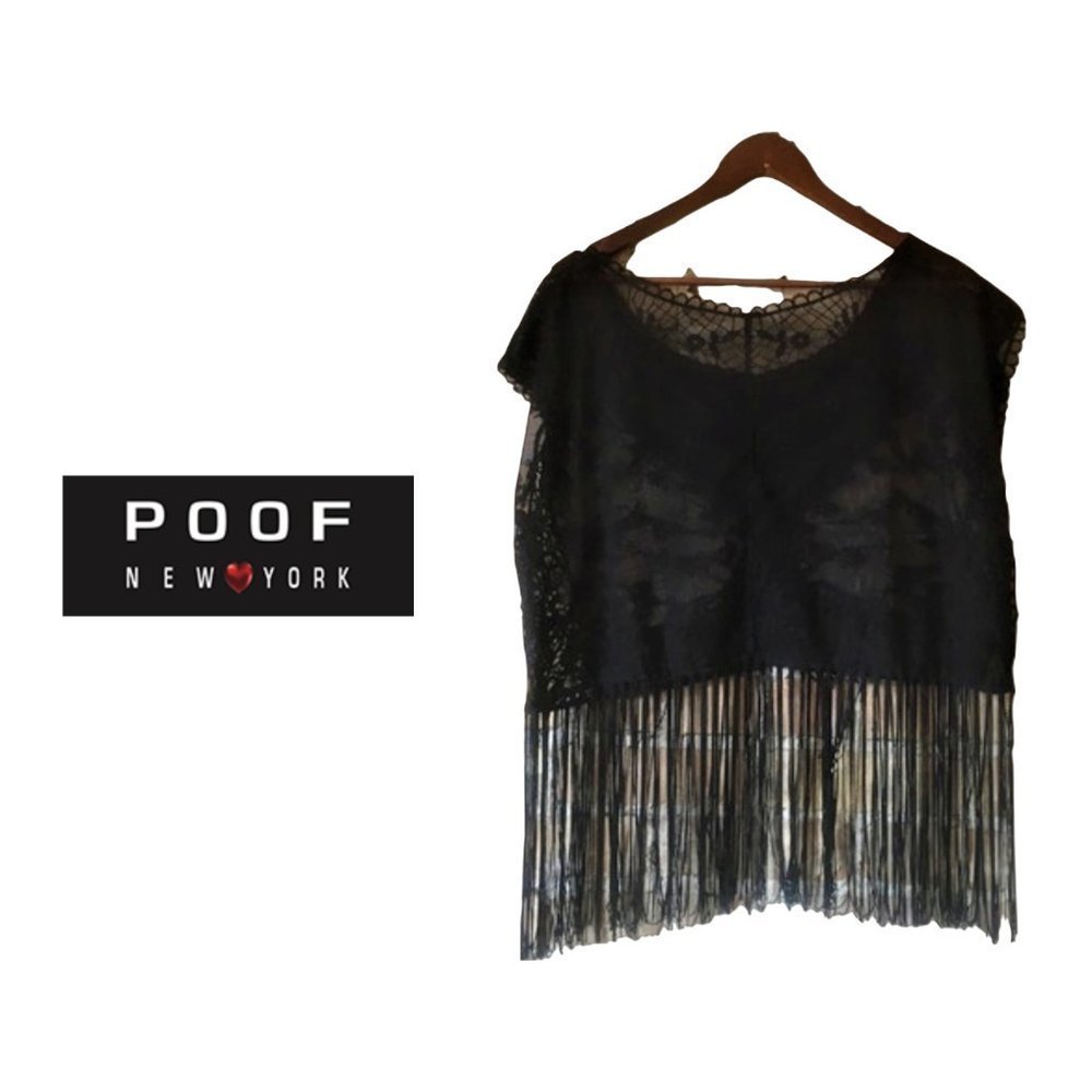Lace Crop Top with Fringe by Poof! Apparel